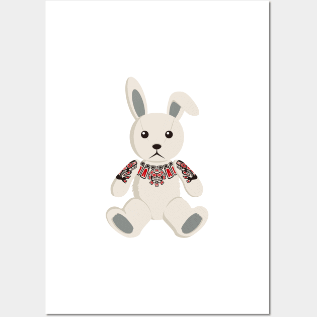 Haida tattooed bunny rabbit Wall Art by TurkeysDesign